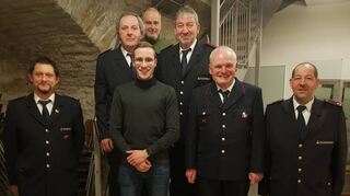 Die geehrten und beförderten Mitglieder der Freiwilligen Feuerwehr, Abteilung Uiffingen.