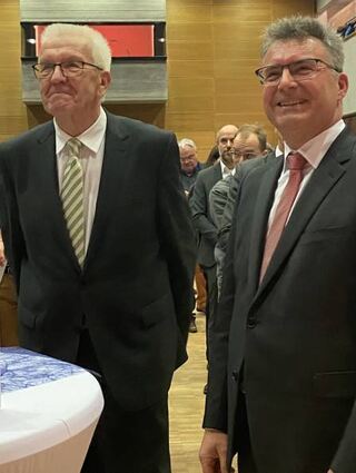 Landrat Dr. Achim Brötel freute sich beim Bürgerempfang in Zimmern über den Besuch des Politikers.