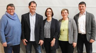 Bei der Mitgliederversammlung der TSV-Turnabteilung gab es Ehrungen und eine Verabschiedung: (von links) Marianne Rutkowski, Hans-Peter Stauder, Sabine Kempf, Margarete Beckstein, Thomas Müller.