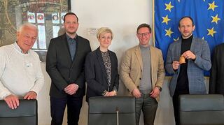 Beim Antrittsbesuch von Landrat Dr. Stephan Meyer (zweiter von rechts) wurden neue Ansätze der Kreispartnerschaft in den Blick genommen.