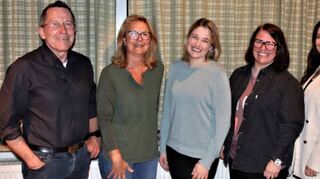 Die neugewählte Abteilungsleitung der Turnabteilung mit (von links) Beisitzer Stefan Bug, Kassiererin Simone Bauer, Abteilungsleiterin Saskia Ditz, stellvertretender Abteilungsleiterin Daniela Mauchnik und Jugendvertreterin Lea Deppisch.