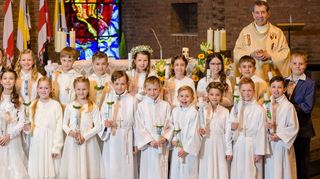 Die Kommunionkinder von Assamstadt.