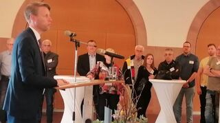 Bei einem Empfang für Betriebsrätinnen und -räte Wertheimer Unternehmen sparte OB Markus Herrera Torres nicht mit Anerkennung für die Leistungen der Arbeitnehmerinnen und Arbeitnehmer.