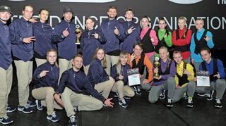 Deutscher Meister, stehend von links: Luis Jakob, Danny Winterholler, Katrin Pinneker, Kevin Lauer (Choreograph), Hilal Baydemir, Nico Steiner, Leon Meixner (alle Next Level), Selin Kaya, Alisa Pass, Victoria Binfet, Liana Graf (alle X-Ception); kniend: Michelle Walter, Max Wisner, Erika Ivanov, Anna-Lena Elancev (alle Next Level), Daniel Jakob, Elina Wisner, Gabriela Lindegrün, Lana Sverev (alle X-Ception).