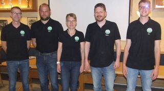 Wahlen beim FC Külsheim: Das Bild zeigt (von links) Stefan Platz, Sven Bohn, Evelyn Kaufmann, Rainer Adelmann und Jan Bundschuh.