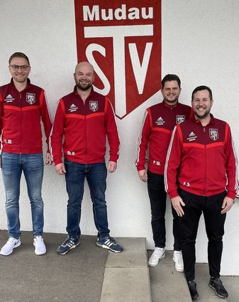 Der neue engere Vorstand des TSV Mudau (von links): Christoph Mai (Schriftführer), Michael Volk (Vorsitzender), Patrick Wasner (Schatzmeister) und Florian Stuhl (stellvertretender Vorsitzender).