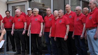 Der Männergesangverein Liederkranz beim Auftritt im Klösterlegarten.