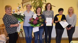 Ehrungen bei den LandFrauen Münster (von links): Margit Pehl, Simone Müller, Jutta Mönikheim, Melanie Nölp, Ingrid Ehrmann, Gerhild Bauer. Auf dem Bild fehlt Susanne Gillig.