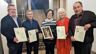 Die Geehrten des Cäcilienvereins Assamstadt (von links): Reinhold Leuser, Karl Sehner, Erika Zeitler, Leni Frank und Rudolf Frank.