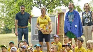 Die Kinder des Evangelischen Kindergartens stellten beim Stadt-Kirchen-Lauf 2022 die größte Läufergruppe.