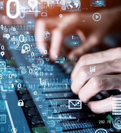 Digital transformation. Mixing of music. Disc jockey.
