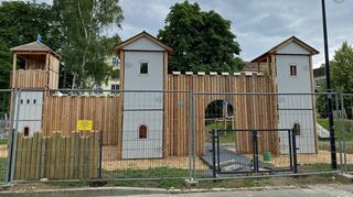 Noch können auf dem Römerspielplatz „Neptun“ in Osterburken keine Kinder spielen.