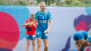 Ada Hegerberg beim Training mit der Frauen-Nationalmannschaft vor dem ersten Spiel Norwegens bei der Fußball-Europameisterschaft, das am 7. Juli stattfindet.