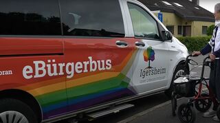 Der "eBürgerbus" in Igersheim war bei seiner Einführung 2014 deutschlandweit der erste voll batterieelektrisch angetriebene Bürgerbus.