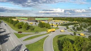 So hätte das DHL-Paketzentrum bei Osterburken aussehen können.