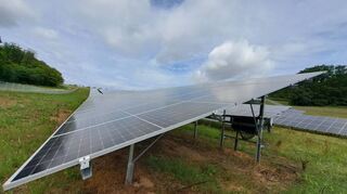 Blick auf den Solarpark „Winterberg“ in Seckach: Die rund 18 200 Photovoltaikmodule erzeugen pro Jahr rund 11,1 Gigawattstunden klimafreundlichen Strom.
