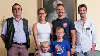 Konstantin Hohmann, Urenkel des Raumfahrtpioniers Dr.-Ing. Walter Hohmann, war mit seiner Familie in Hardheim.