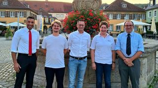 Neuer Vorstand gewählt (von links): Vorsitzender Nick Schuppert, Stellvertreter Dr. Simon Kerwagen, Bereitschaftsleiter Jan Breidenbach, Schriftführerin Carolin Lang, sowie der stellvertretende Bereitschaftsleiter Andreas Krüger.