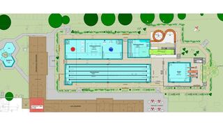 Variante 3 ist sozusagen die Luxusversion. Mit mehr Kosten und aufgrund der Ausmaße höherem Personalaufwand, dafür mit 50-Meter-Becken.