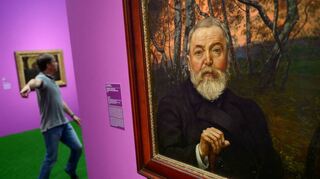 Ein Selbstbildnis des Malers Hans Thoma (in einer Ausstellung im Städel 2013).