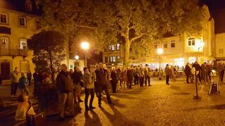 Zahlreiche Zuhörer fanden sich am Freitagabend auf dem Deutschordenplatz ein, um der abendliche Serenade zum Abschluss des FN-Turmblasens zu lauschen.