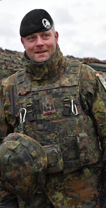 Alles im Griff: Oberstleutnant Andreas Kirchner sprach mit den FN in Litauen über seine Eindrücke des Nato-Einsatzes dort.