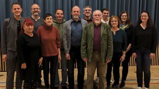 Die bei der Jahreshauptversammlung anwesenden Geehrten des TV Schillingstadt mit dem neuen Ehrenmitglied Harald Kaibel (Sechster von links).