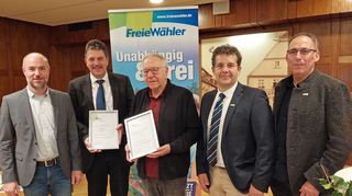 Hans Sieber und Kaspar Wolf wurden zu Ehrenmitgliedern der Freie Wähler Union Hardheim ernannt. Bürgermeister a. D. Volker Rohm wurde der Titel „Erster Ehrenvorsitzender“ zuteil.