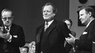 Legendäre Troika Herbert Wehner (v. l.), Willy Brandt und Helmut Schmidt 1973. Trotz Animositäten politisch über ein Jahrzehnt lang ein Erfolgsteam.