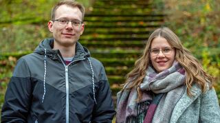 Erik Macht und Chantal Meidel vom Start-Up Unternehmen MeJeans.