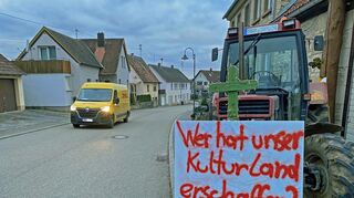 Auch im Weikersheimer Ortsteil Elpersheim protestieren die Landwirte.