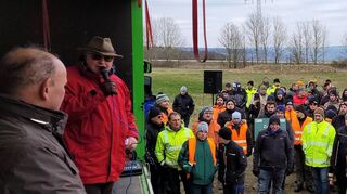 Auf einer großen Kundgebung am Wildpark sprachen neben dem Bauernverbandsvorsitzenden Reinhard Friedrich auch der Bad Mergentheimer Oberbürgermeister Udo Glatthaar.