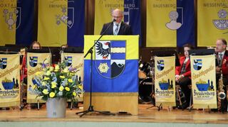 Bürgermeister Roger Henning stellte seine Rede beim Neujahrsempfang in Freudenberg unter das Motto: „Fortschritt und Zusammenhalt im Blick“.