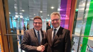 Christoph Schauder und Achim Brötel auf der Reisemesse CMT in Stuttgart.