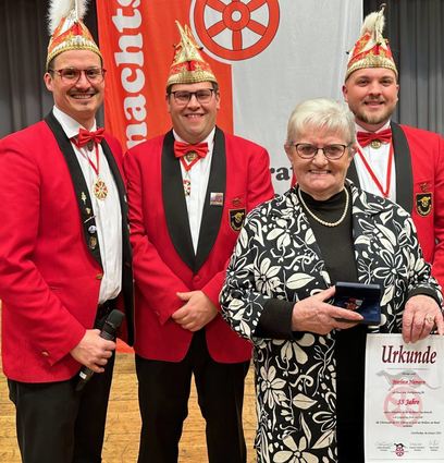 Marliese Harmann wurde beim Ordensfest mit dem Wüschele in Gold mit Brillant am Band ausgezeichnet.