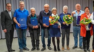 Die Mitglieder, die für zehn und 25 Jahre geehrt wurden.