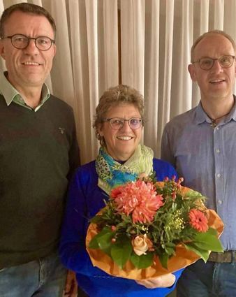Kassenverwalterin verabschiedet: Unser Bild zeigt (von links) Rainer John, Cordula Herrmann, Dieter Faulhaber.