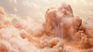 Diese computergenerierte Darstellung zeigt Wolken in Pfirsichfarbe.
