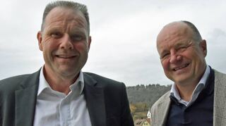Thomas Beier, Chef der Stadtwerke, und Werner Spec von der Wasserstoffallianz Main-Tauber entwerfen die energetische Zukunft Wertheims.