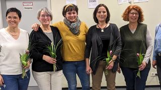 Der neue Vorstand: Schriftführerin Katrin Tritschler, die Vorsitzenden Jutta Schneider und Michaela Dosch, Schriftführerin Julia Simny sowie die Kassiererinnen Michaela Österlein und Anette Seubert.