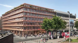 So soll die neue Sparkassen-Zentrale am Mannheimer Paradeplatz aussehen – nach Entwürfen von 2021. Gut möglich, dass es noch Änderungen gibt.