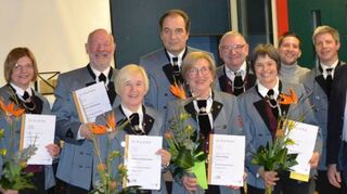 Die bei der Generalversammlung des Musikvereins Gissigheim anwesenden Geehrten.