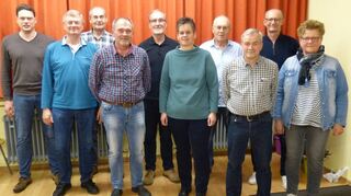 Die neugewählte Führungsmannschaft des Musikvereins Hochhausen.