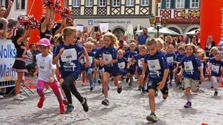 Begeisterte Kinder beim Bad Mergentheimer Stadtlauf