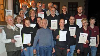 Bei der Jahreshauptversammlung des Musikvereins Schweinberg wurden Mitglieder geehrt.