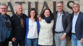 Die Kreistagskandidaten der FBL mit (von links) Alois Imhof, Hubert Segeritz, Eva-Maria Fürst, Angelika Tolle-Rennebarth, Herbert Bieber und Reinhard Vollmer.