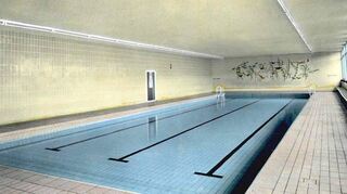So sah es aus, das kleine Schwimmbad mit seiner 20-Meter-Bahn. Hier lernten viele, viele Hardheimer das Schwimmen.