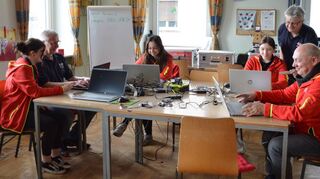 Ehrenamtliches der Hetinger DRK-Ortsvereins waren bei der länderübergreifenden Übung gefordert.