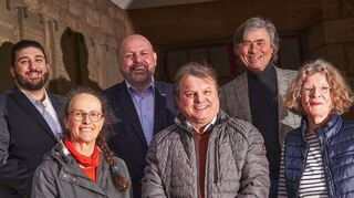 Die Kandidierenden von links: Sebastiano Spangnuolo, Renate Streng-Scheu, Klaus Lahr, Matthias Strauß, Andreas Tischler und Gabriele Bachem-Böse.