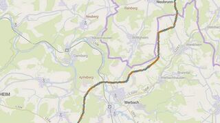 Ein Ausschnitt aus dem Streckenverlauf der geplanten Trasse. Hier der Teil, der die Kommune Werbach betrifft.